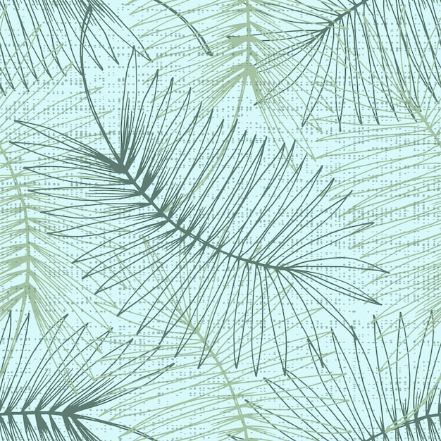 Vector seamless pattern with palm leaves