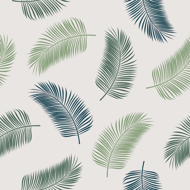 Seamless pattern with palm leaves.