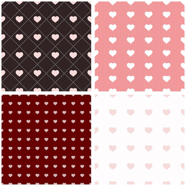 Seamless pattern with paper hearts