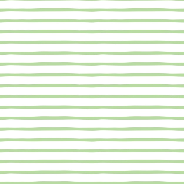Seamless pattern with pastel green hand drawn stripes Vector abstract background in the vintage nature style Cool geometric striped structure on the white backdrop Horizontal lines