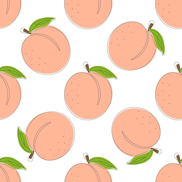 Seamless pattern with peach