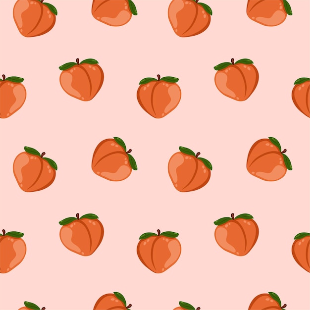 Premium Vector | Seamless pattern with peach