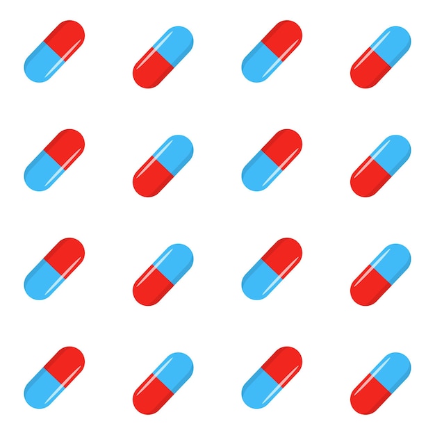 Seamless pattern with pills and capsules