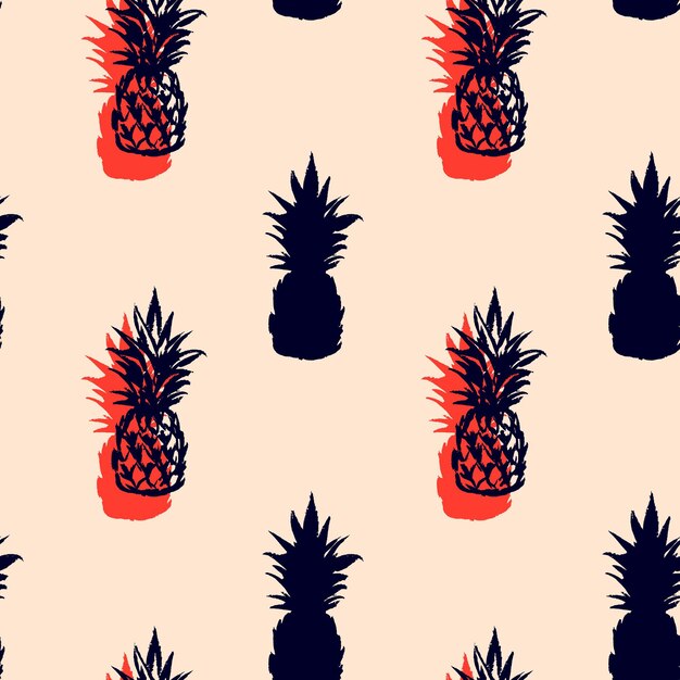 Seamless pattern with pineapples Vector illustration