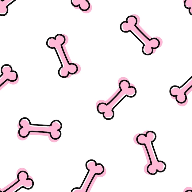 Seamless pattern with pink bones