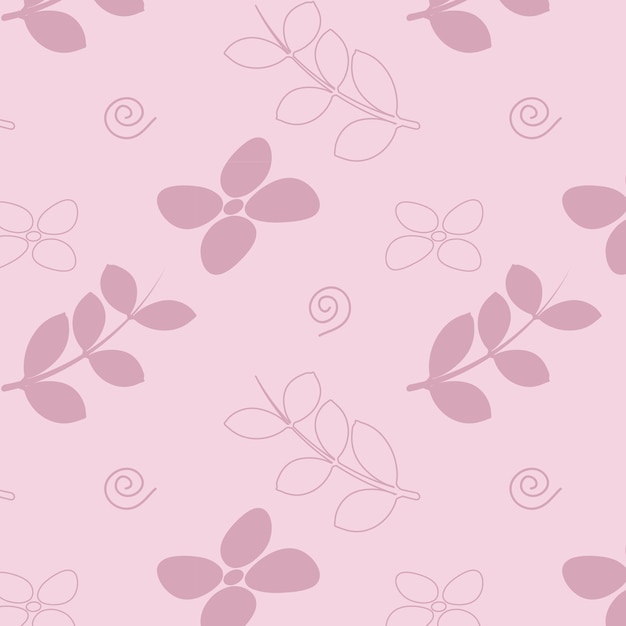 Seamless pattern with pink flowers