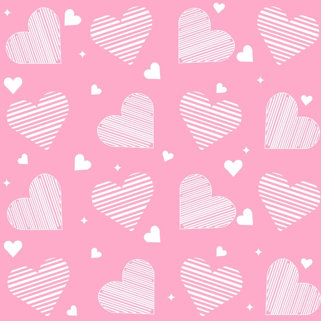 Seamless pattern with pink heart