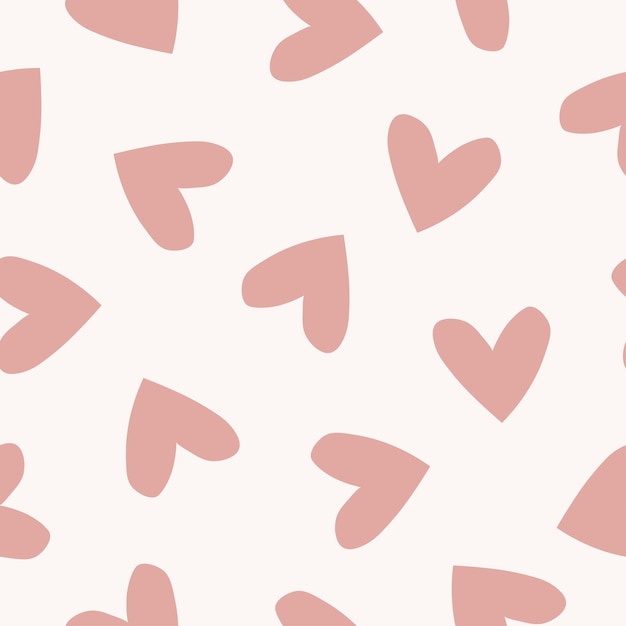 Seamless pattern with pink hearts