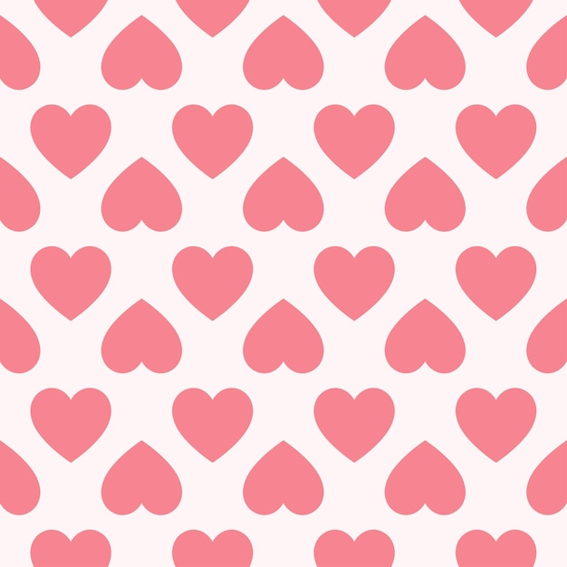 Seamless pattern with pink hearts