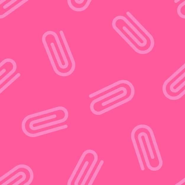 Seamless pattern with pink paperclip