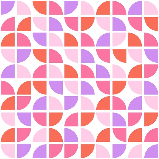 Бесшовный узор с розовыми и фиолетовыми геометрическими фигурами