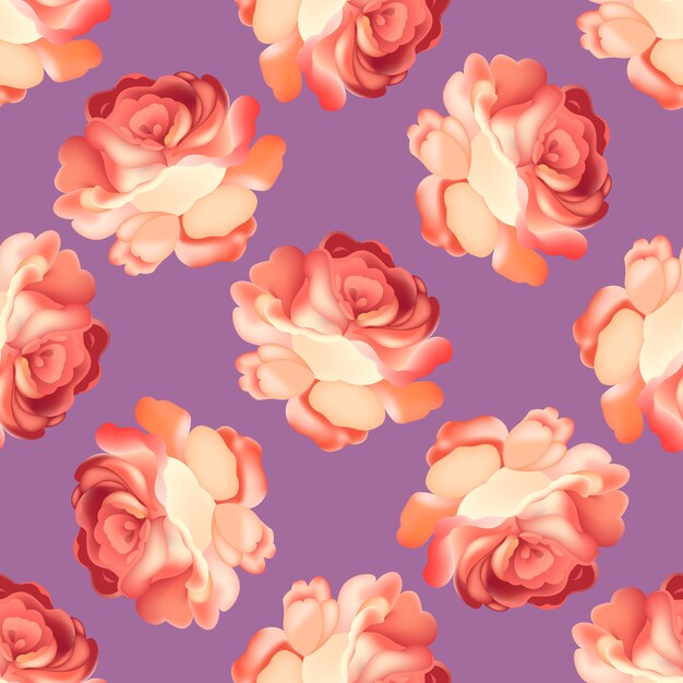 Seamless pattern with pink rose..