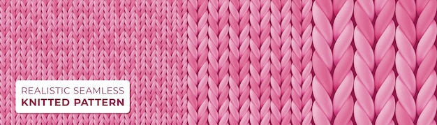 Vector seamless pattern with pink wool knit for website background wallpaper webpage backdrop design knitted texture woolen fabric vector template of wool knitwear for romantic valentine greeting card