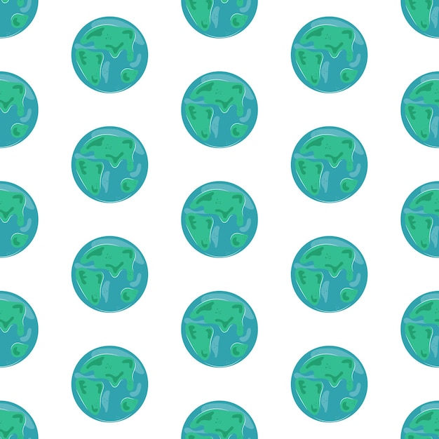 Seamless pattern with planet Earth