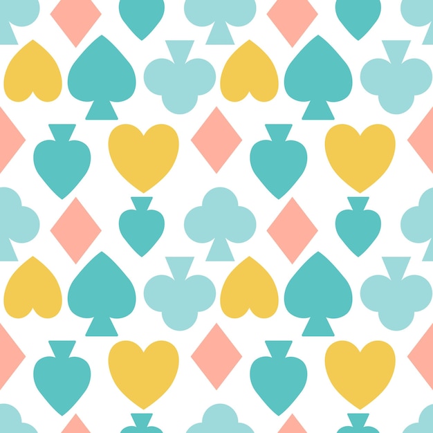 A seamless pattern with playing cards and spades