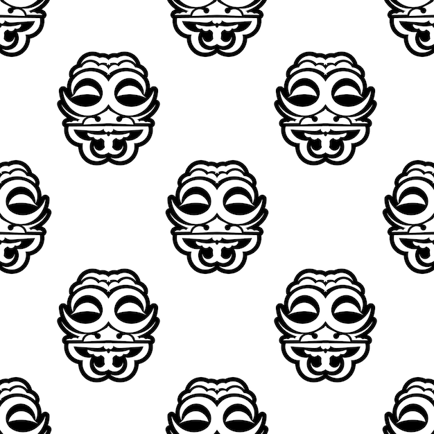 Seamless pattern with pollenesia masks.