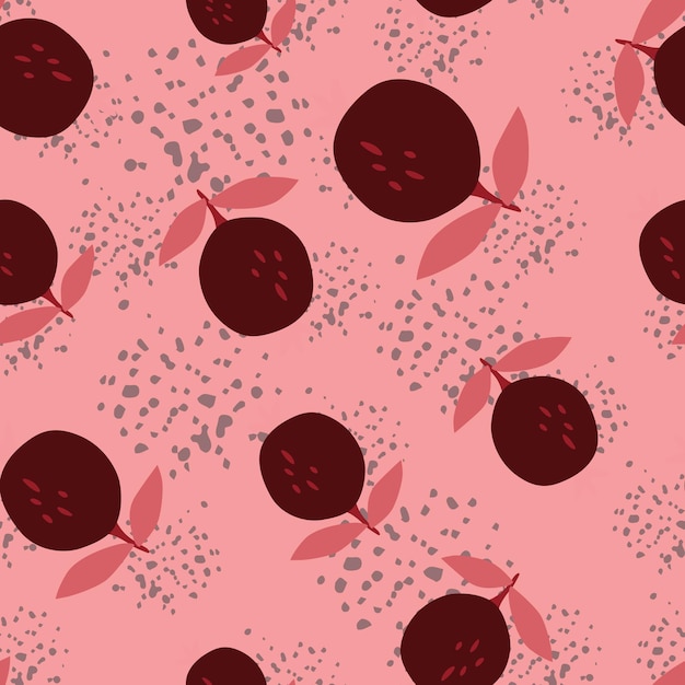 Seamless pattern with pomegranate fruit Botanical fruits wallpaper