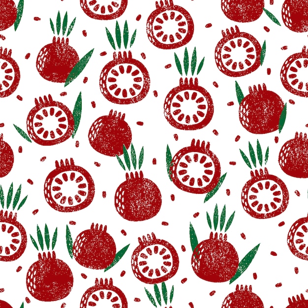 Seamless pattern with pomegranate