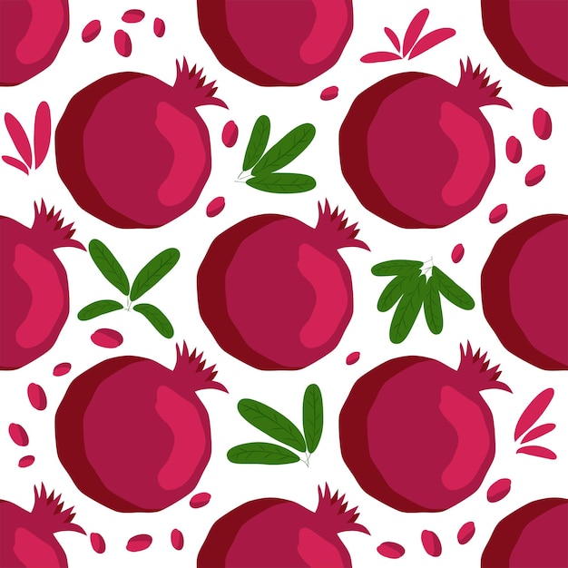 Seamless pattern with pomegranates Decorative patterns of the pomegranate fruit