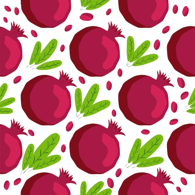 Seamless pattern with pomegranates Decorative patterns of the pomegranate fruit