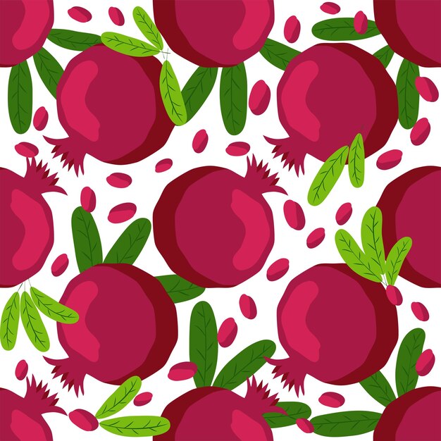 Seamless pattern with pomegranates Decorative patterns of the pomegranate fruit