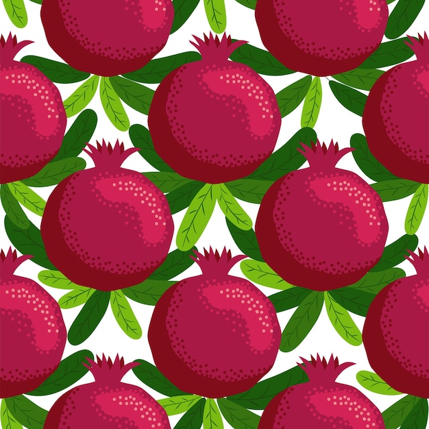 Seamless pattern with pomegranates Decorative patterns of the pomegranate fruit