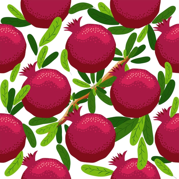 Seamless pattern with pomegranates Decorative patterns of the pomegranate fruit