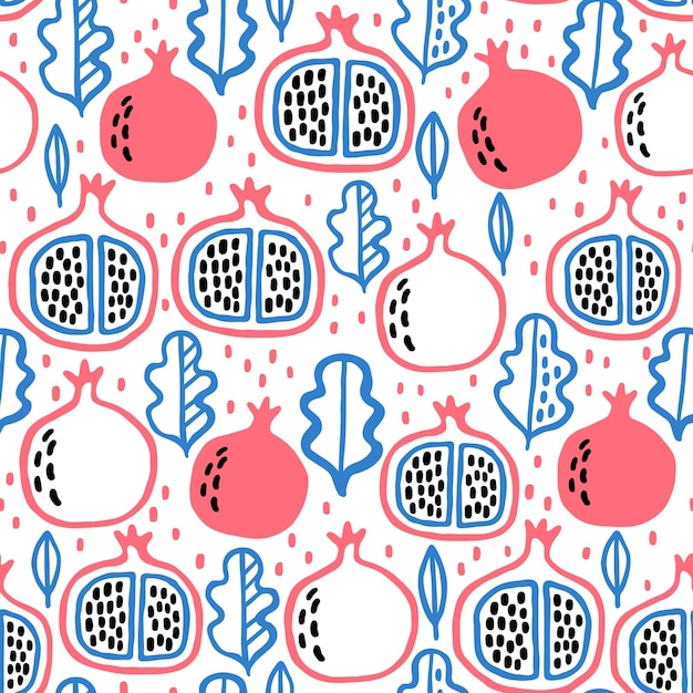 seamless pattern with pomergranate