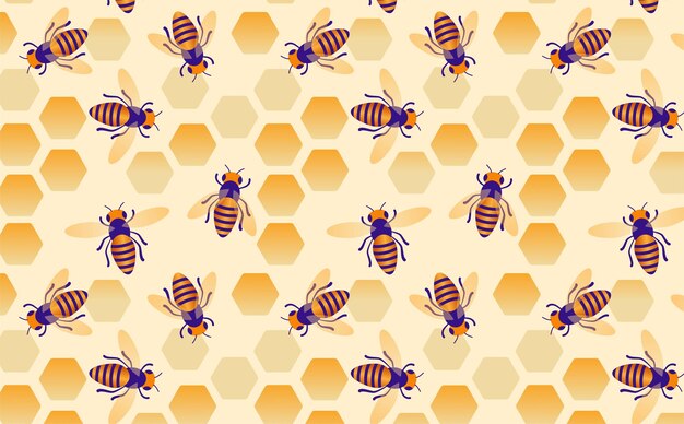 Vector seamless pattern with propolis and bee