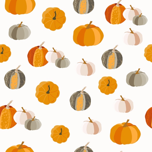 Seamless pattern with pumpkin