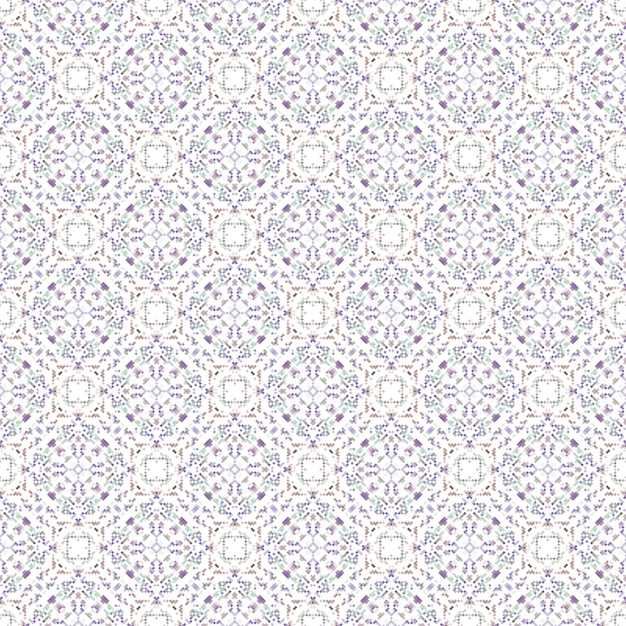 Seamless pattern with purple and blue flowers