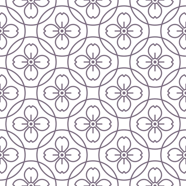 Vector a seamless pattern with purple flowers.