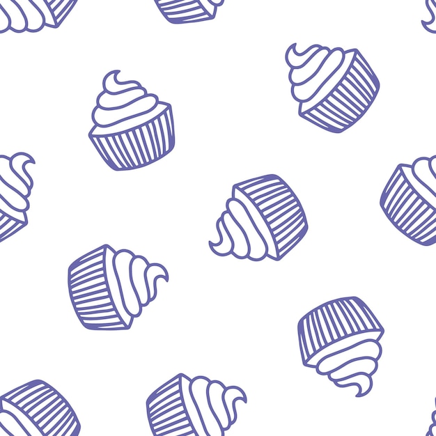 보라색 윤의 컵케이크와 함께 무결한 패턴