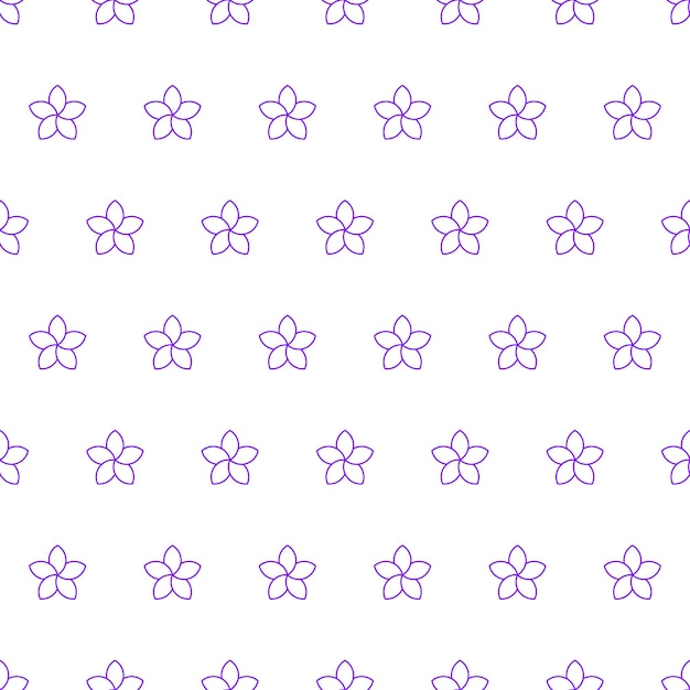 Seamless pattern with purple outline flowers