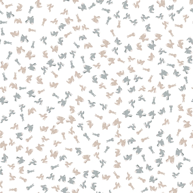 Seamless pattern with rabbits. hare, easter, spring, flowers. childish cute print. vector graphics.