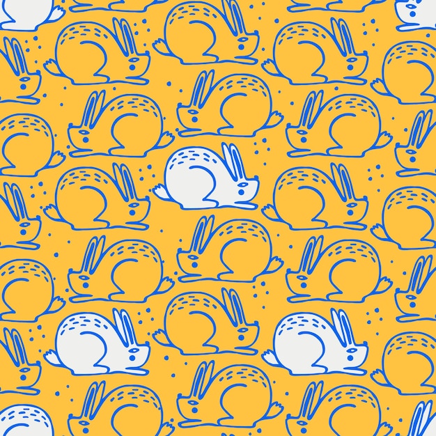 Seamless pattern with rabbits