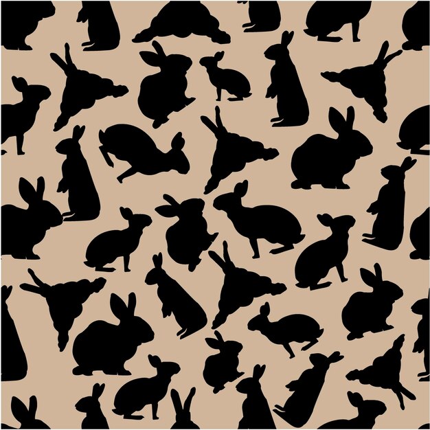 Seamless pattern with rabbits