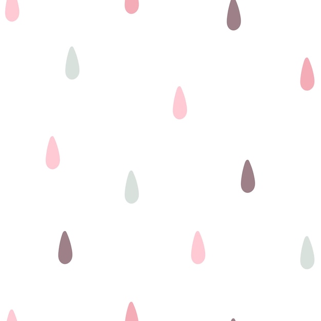 Seamless pattern with raindrops on a white background pastel delicate pattern ideal for printing