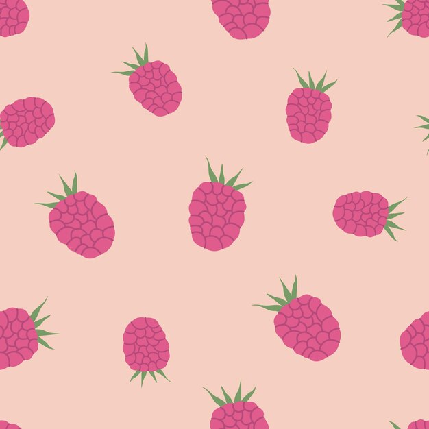 Seamless pattern with raspberry Berry organic background