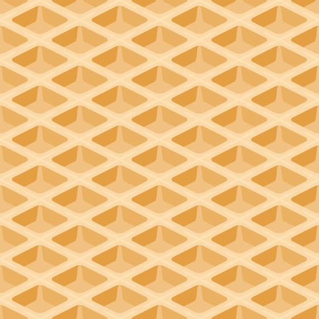 Seamless Pattern with Realistic Waffle 3D