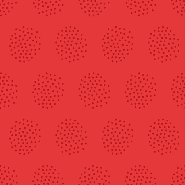 Seamless pattern with red dotted circles