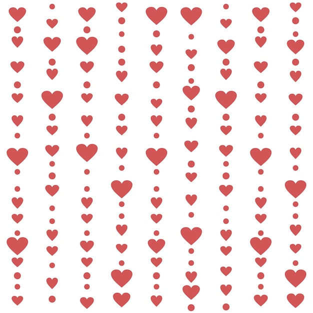 Vector seamless pattern with red hearts romantic vector background wrapping paper fabric print