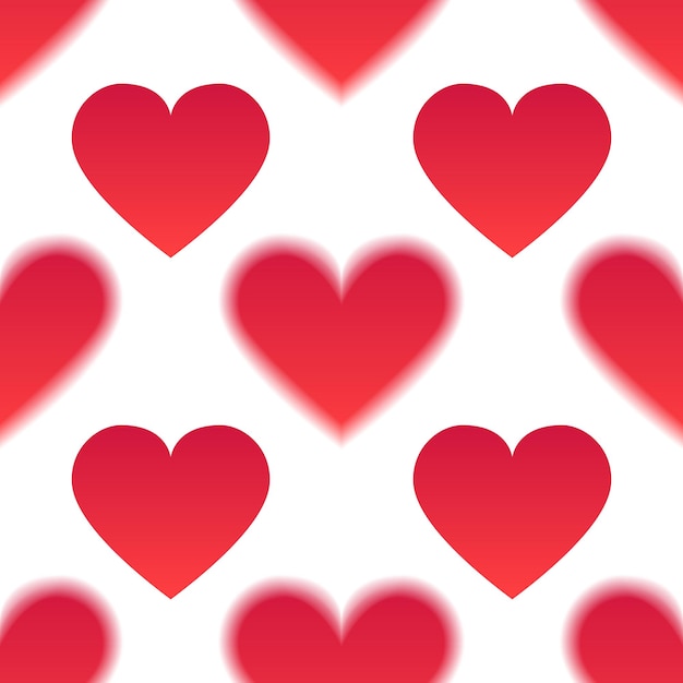 Seamless pattern with red hearts