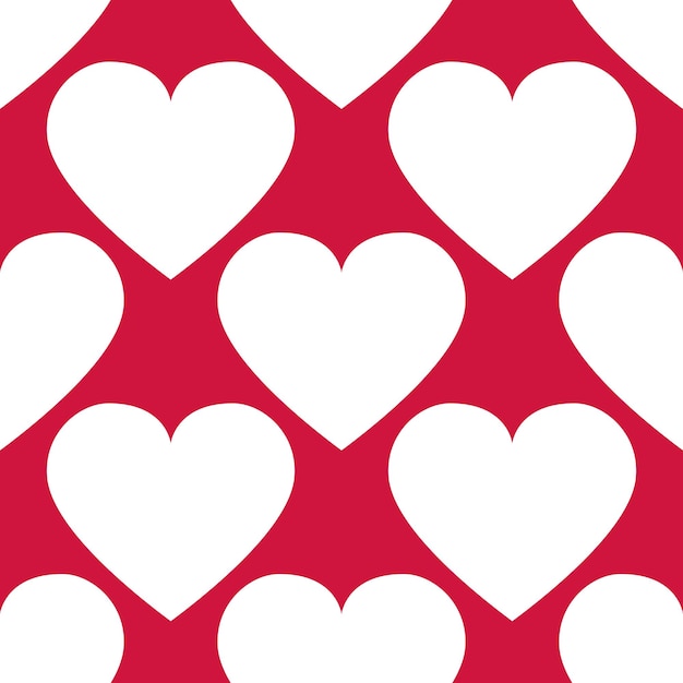 Seamless pattern with red hearts