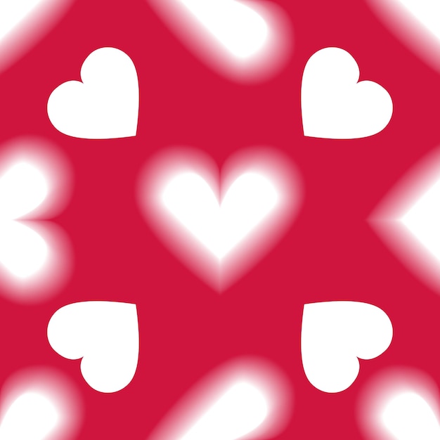 Seamless pattern with red hearts