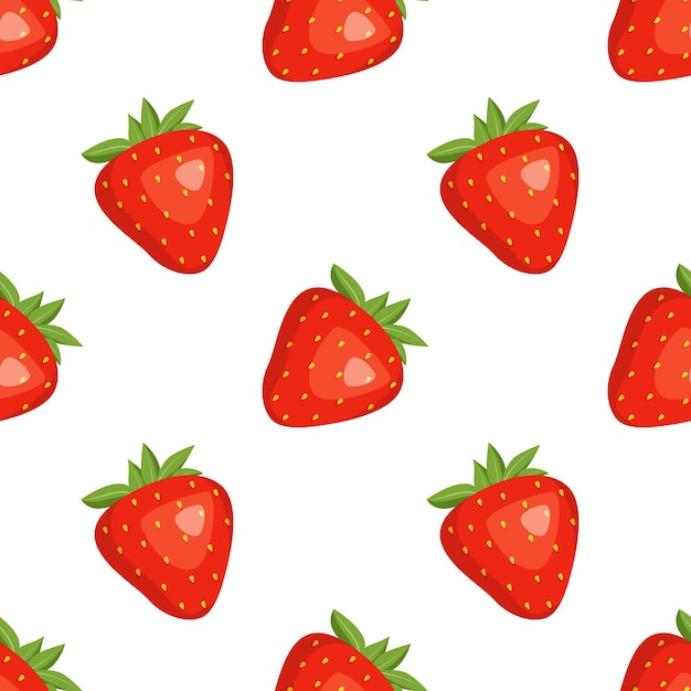 Seamless pattern with red strawberries. C