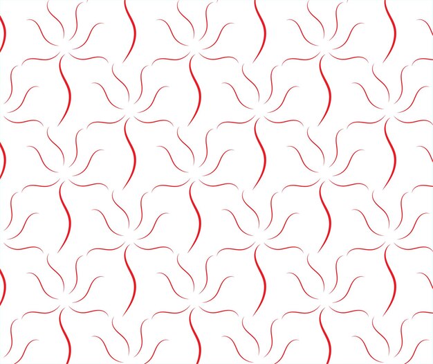 Vector a seamless pattern with red swirls and a red ribbon.