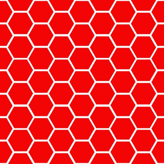 Seamless pattern with red and white honeycomb