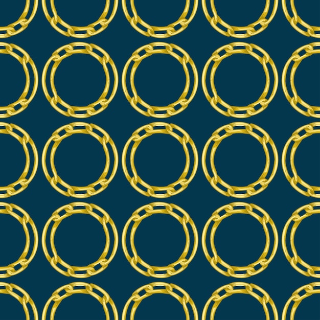 Бесшовный рисунок с ретро-рисованным эскизом золотой цепи на темном фоне Рисование текстуры гравировки Отличный дизайн для модной текстильной декоративной рамки карты в стиле яхты