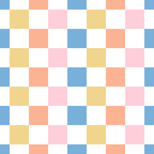 Seamless pattern with retro pastel checkerboard
